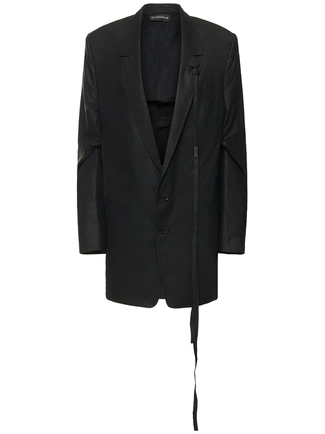 ANN DEMEULEMEESTER AGNES WAXED COTTON VOILE SLOUCHY JACKET