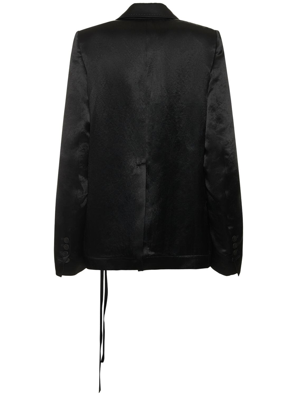 Shop Ann Demeulemeester Renske Single Breast Satin Jacket In Black