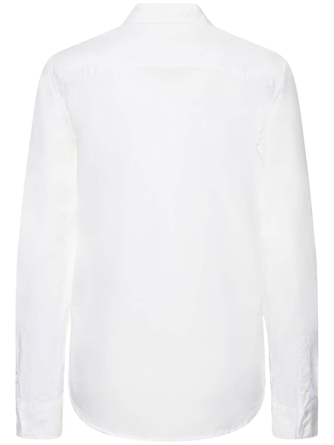 Shop Ann Demeulemeester Betty Cotton Poplin Fitted Shirt In White