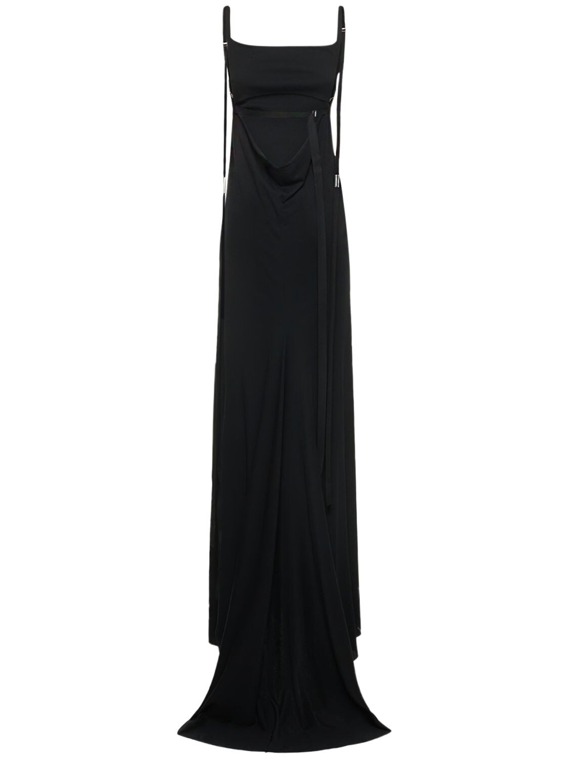 Shop Ann Demeulemeester Hortense Jersey Open-back Long Dress In Black