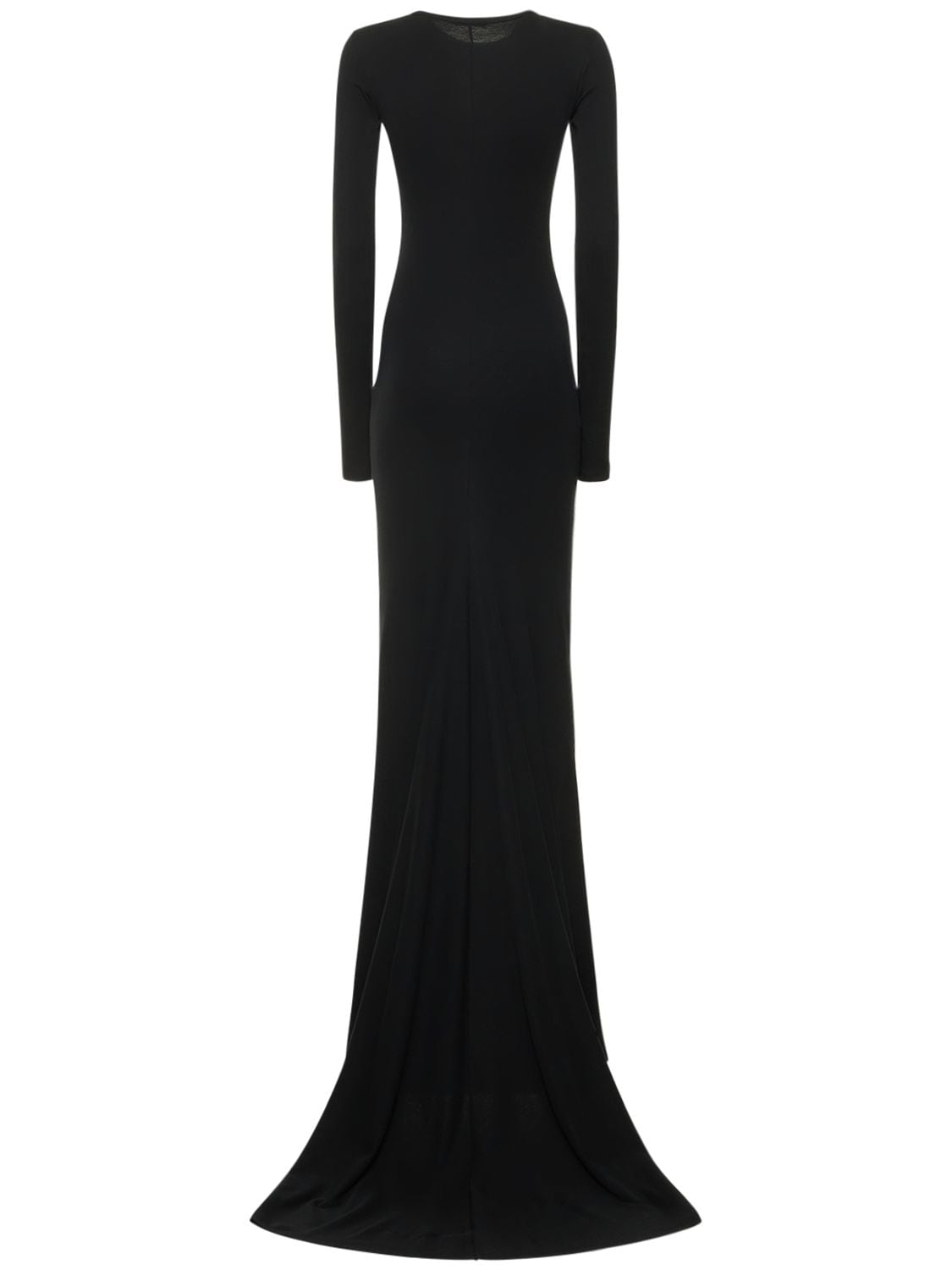Shop Ann Demeulemeester Jesse Cotton Jersey L/s Long Dress In Black