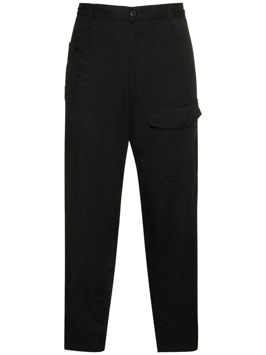 Yohji Yamamoto Cotton Pants W/ Pockets In Black