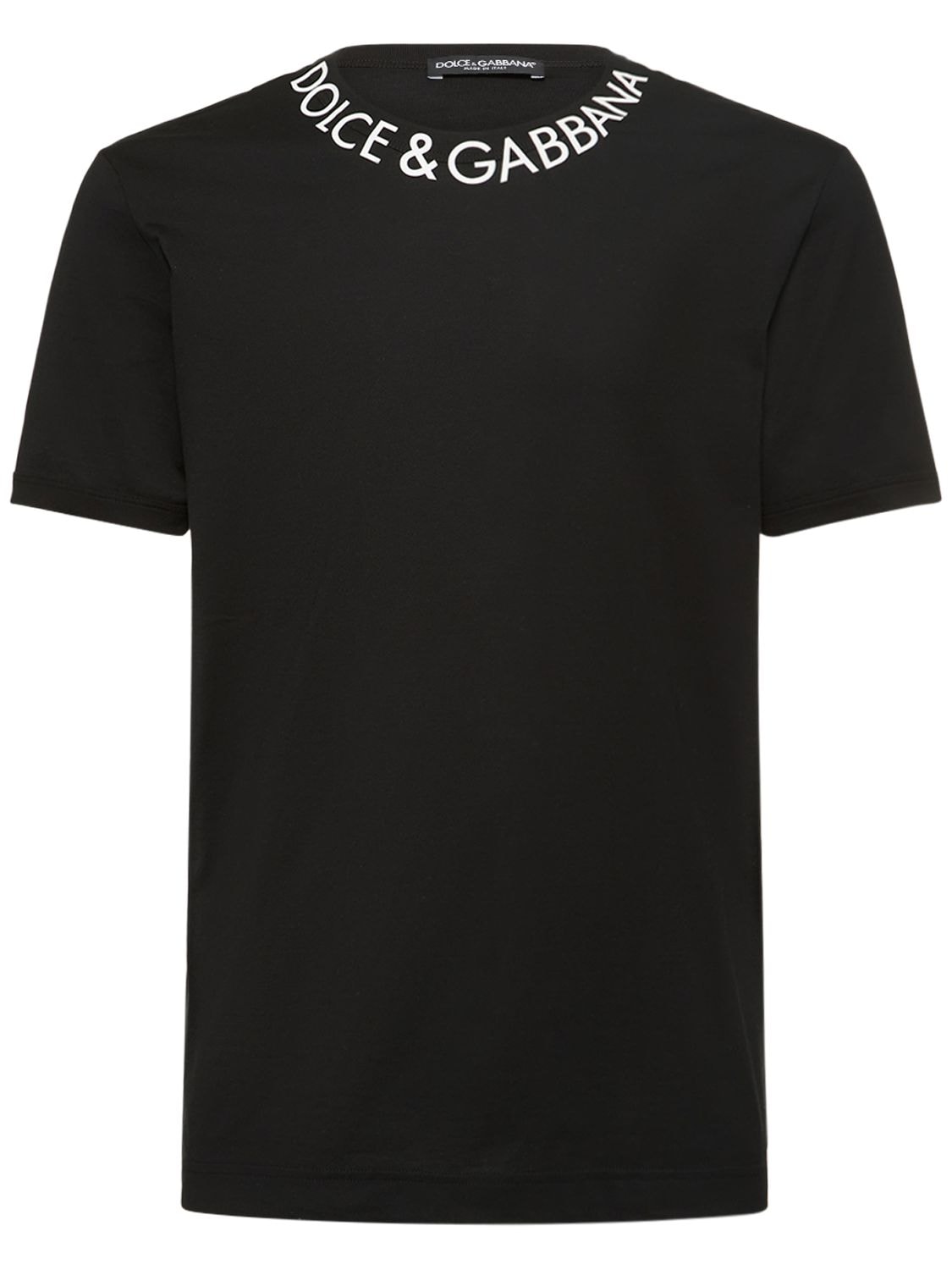 Dolce & Gabbana Logo Cotton T-shirt In Nero