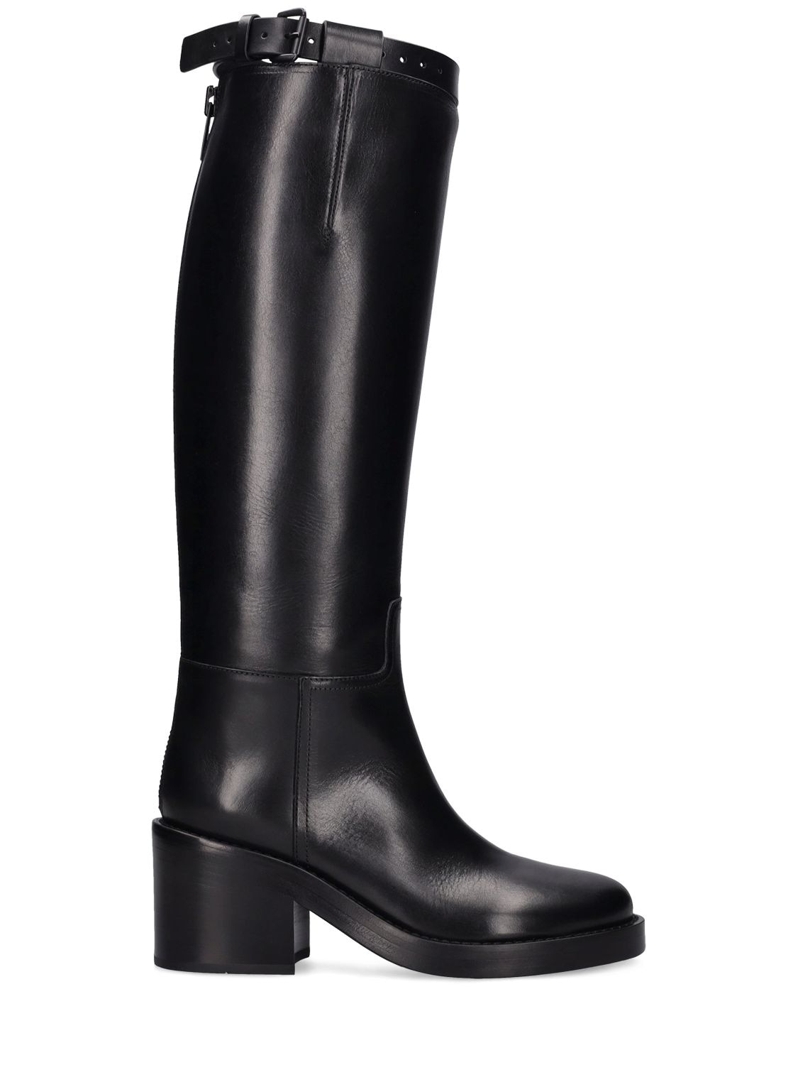 ANN DEMEULEMEESTER 50MM STAN LEATHER RIDING BOOTS