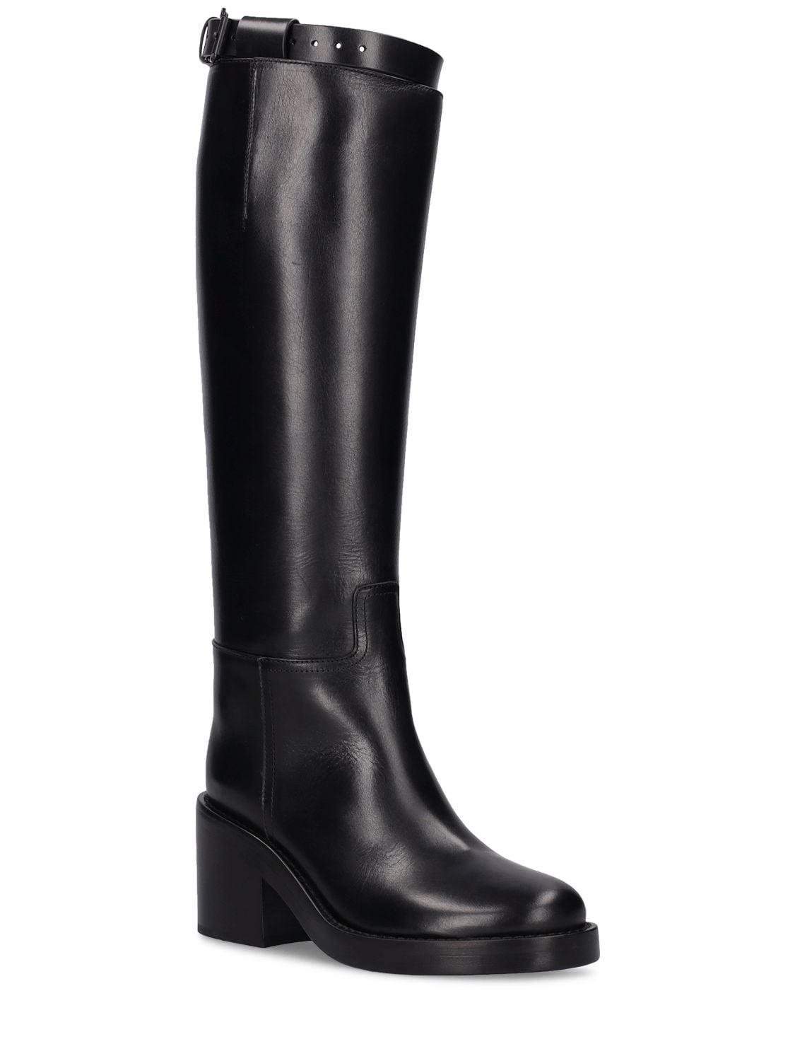 Shop Ann Demeulemeester 50mm Stan Leather Riding Boots In Black