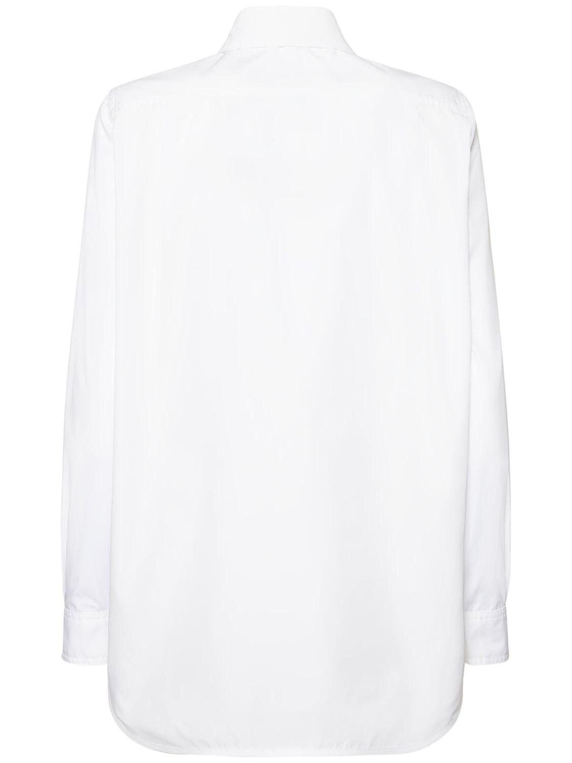 Burberry Paola Cotton Poplin Label Pocket Shirt In Optic White