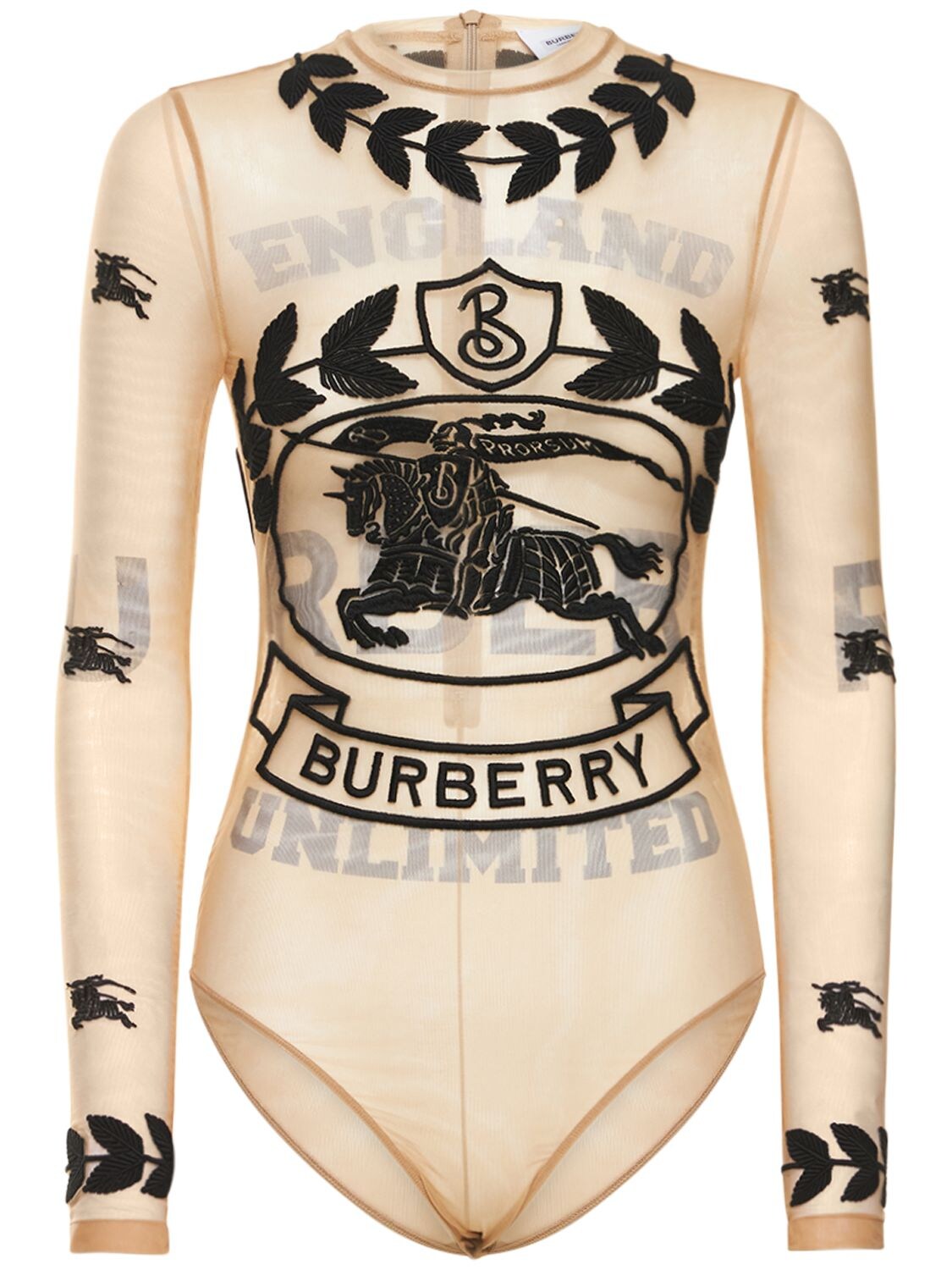 BURBERRY ELOISE EKD EMBROIDERED TULLE BODYSUIT