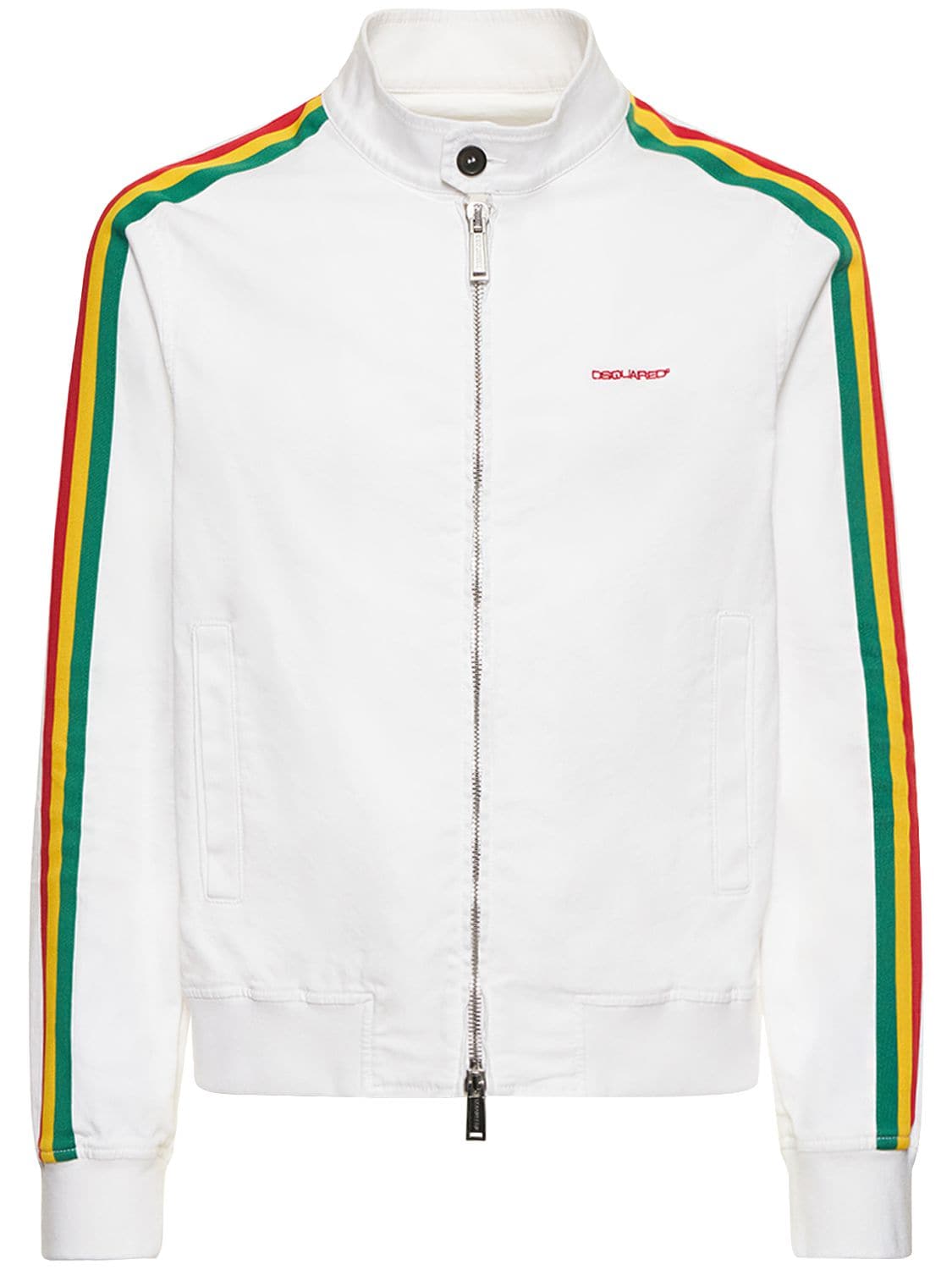 Dsquared2 Stretch Cotton Drill Tennis Bomber In White
