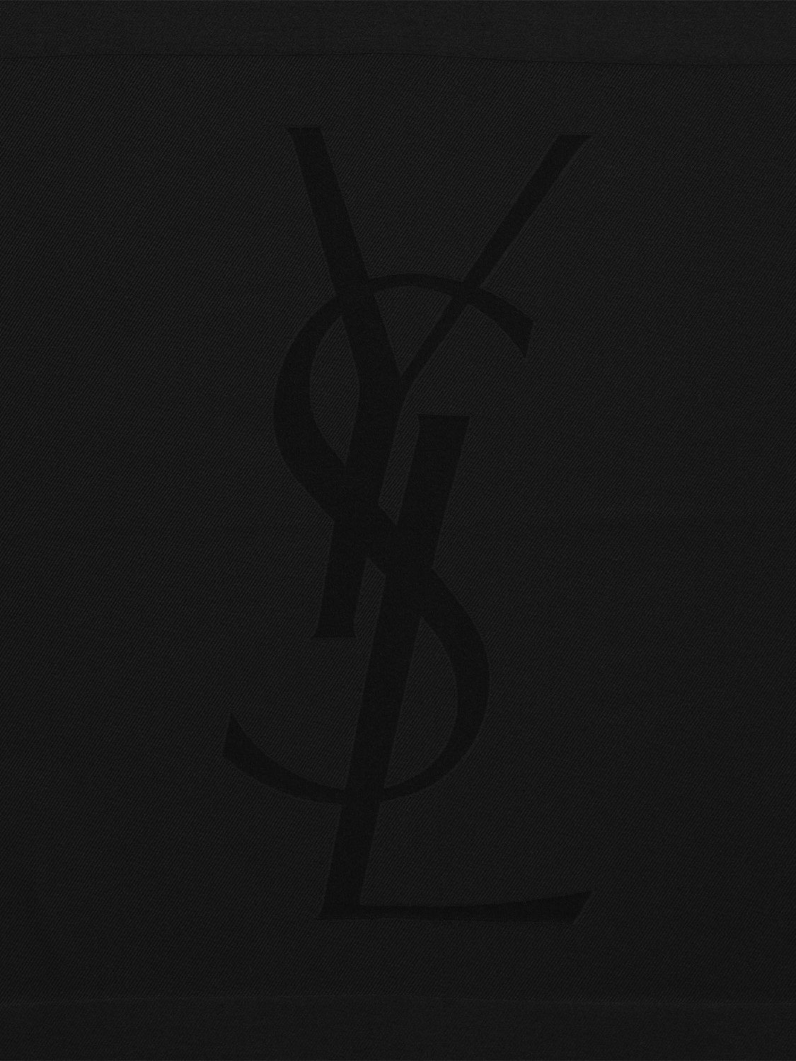 Shop Saint Laurent Light Silk Jacquard Scarf In Black