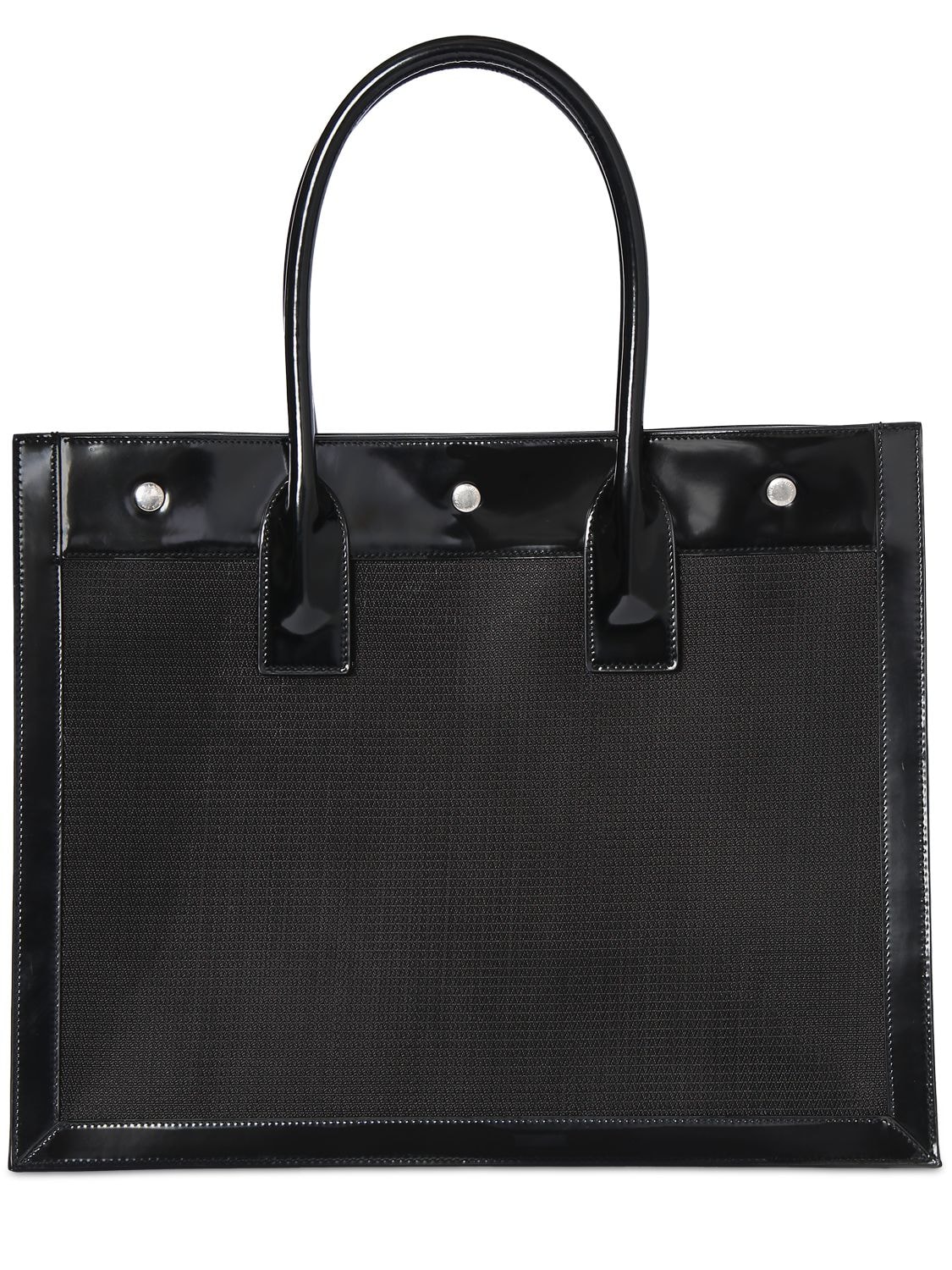 Saint Laurent | Men Rive Gauche Brushed Leather Tote Bag Black Unique