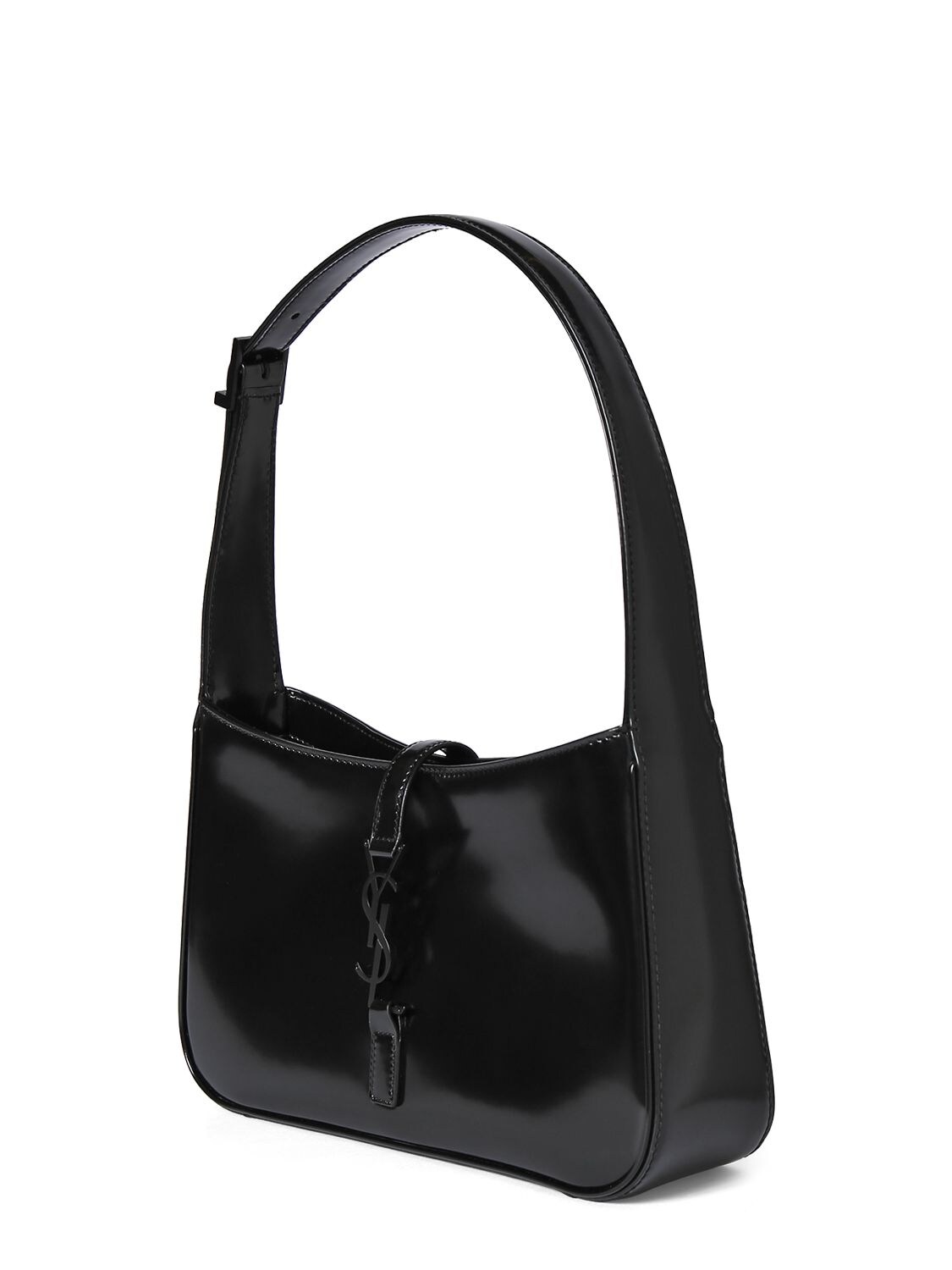 Shop Saint Laurent Le 5 À 7 Brushed Leather Hobo Bag In Black