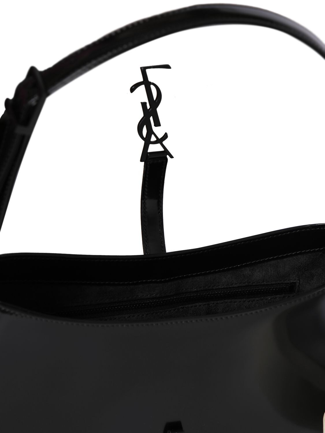 Shop Saint Laurent Le 5 À 7 Brushed Leather Hobo Bag In Black