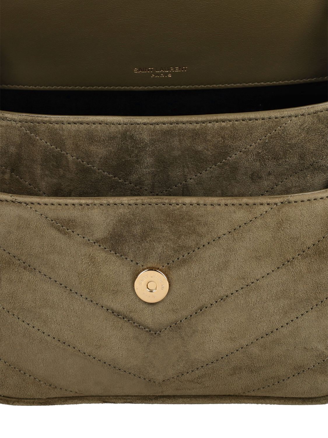 Saint Laurent Baby Niki Loden Green Suede Leather Shoulder Bag New