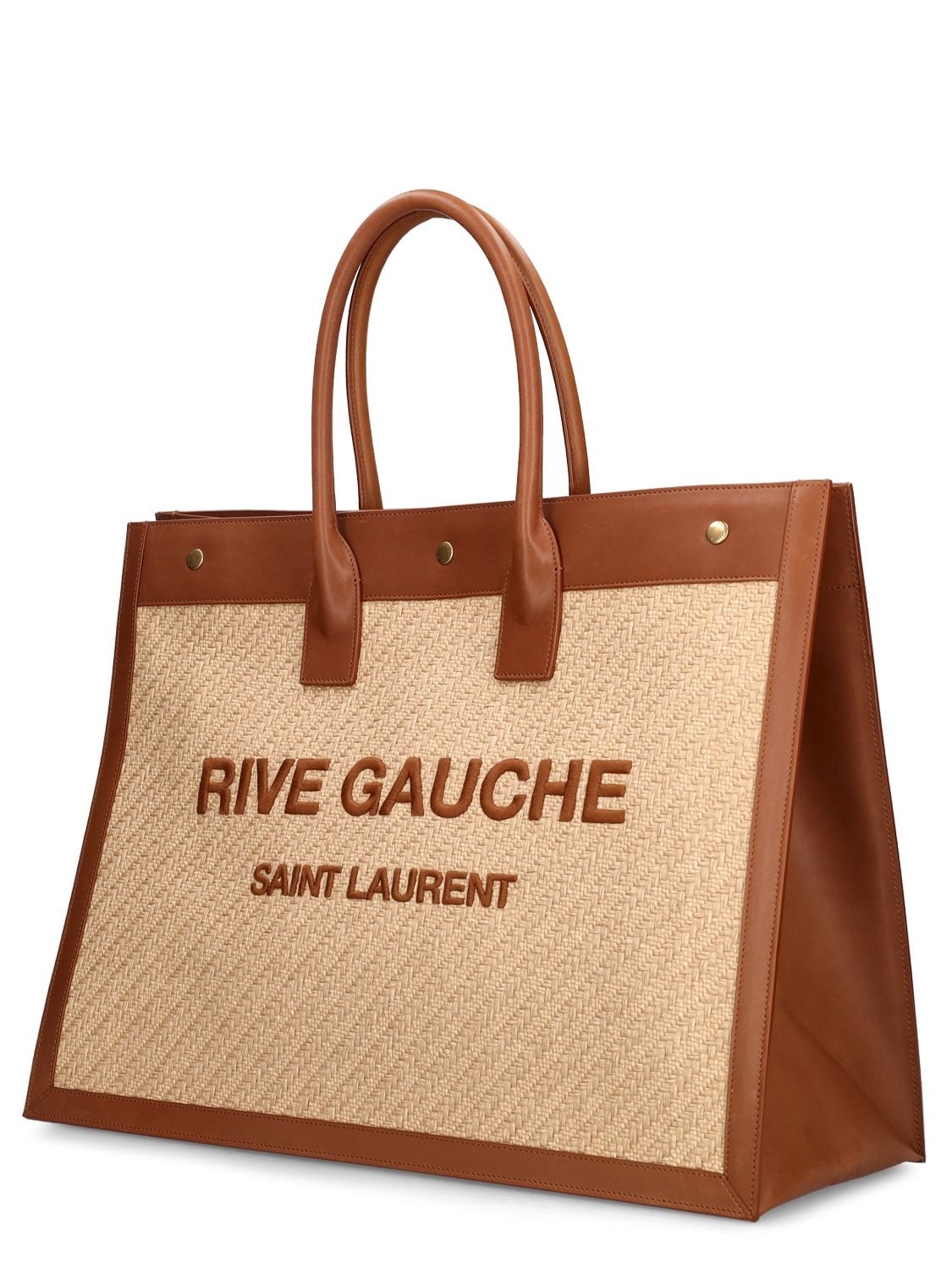 Saint Laurent Shopping Leather Tote Bag in Natural