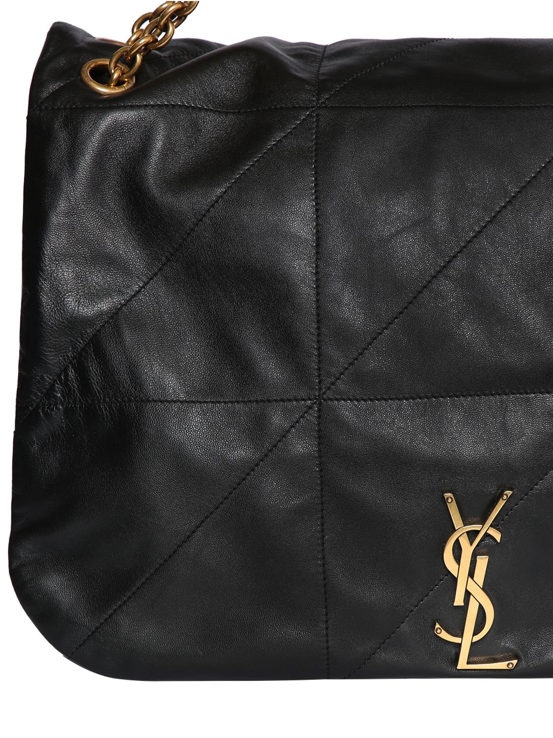 Shop Saint Laurent Jamie 4.3 Leather Shoulder Bag In Black