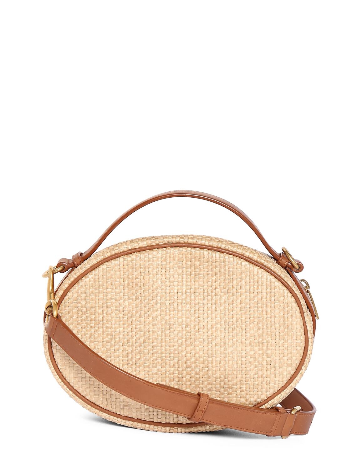 Shop Saint Laurent Cassandre Raffia Camera Bag In Golden Ecru