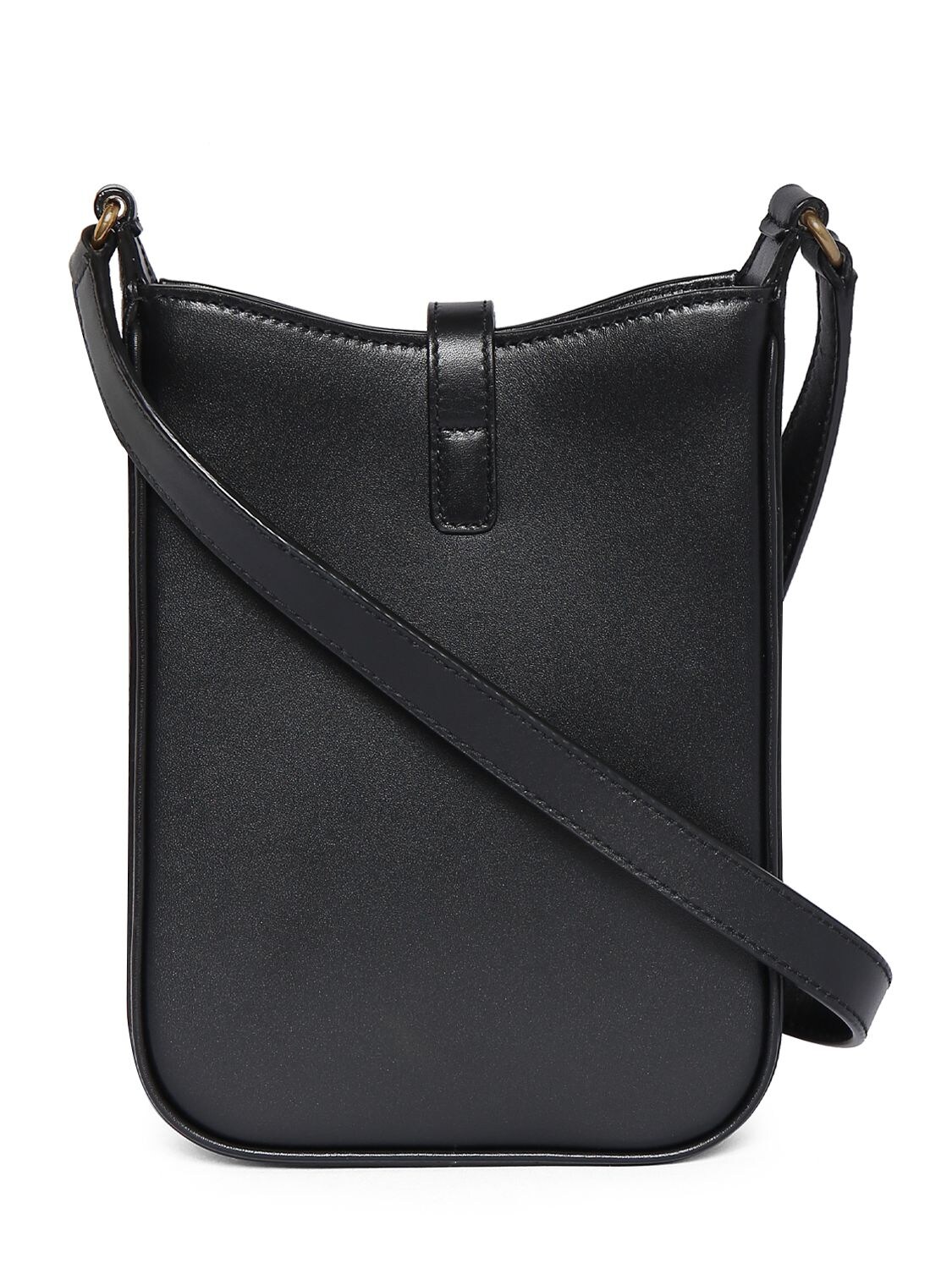 Shop Saint Laurent Mini Le 5 À 7 Leather Shoulder Bag In Black