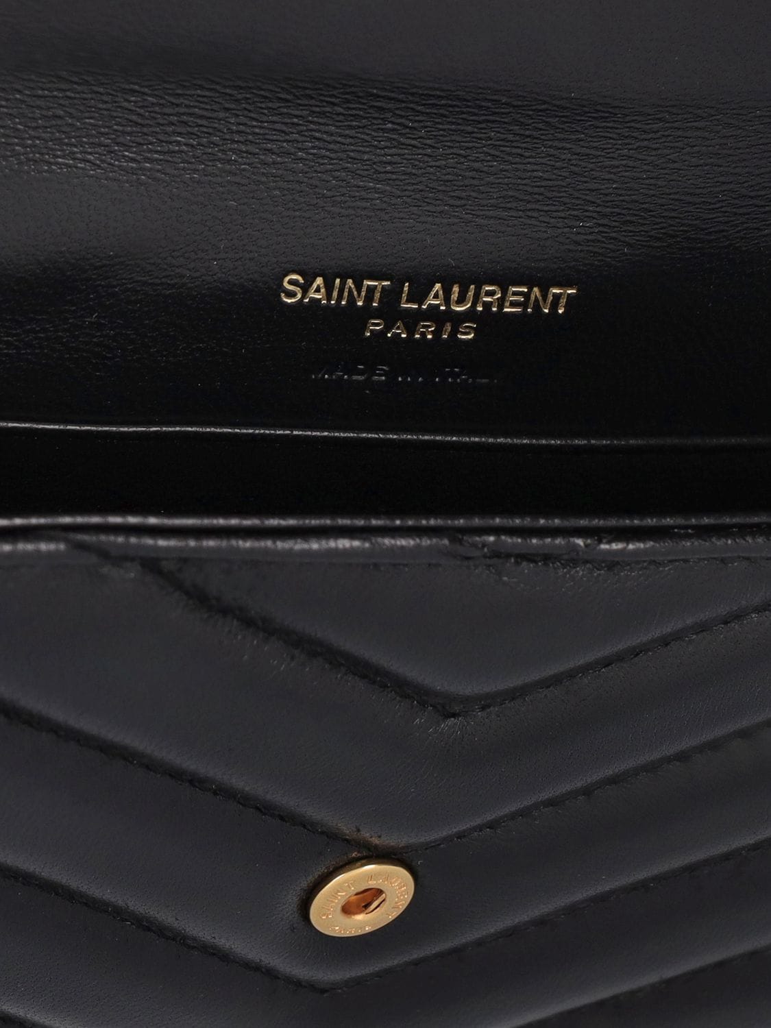 Shop Saint Laurent Small Cassandre Envelope Wallet In 블랙