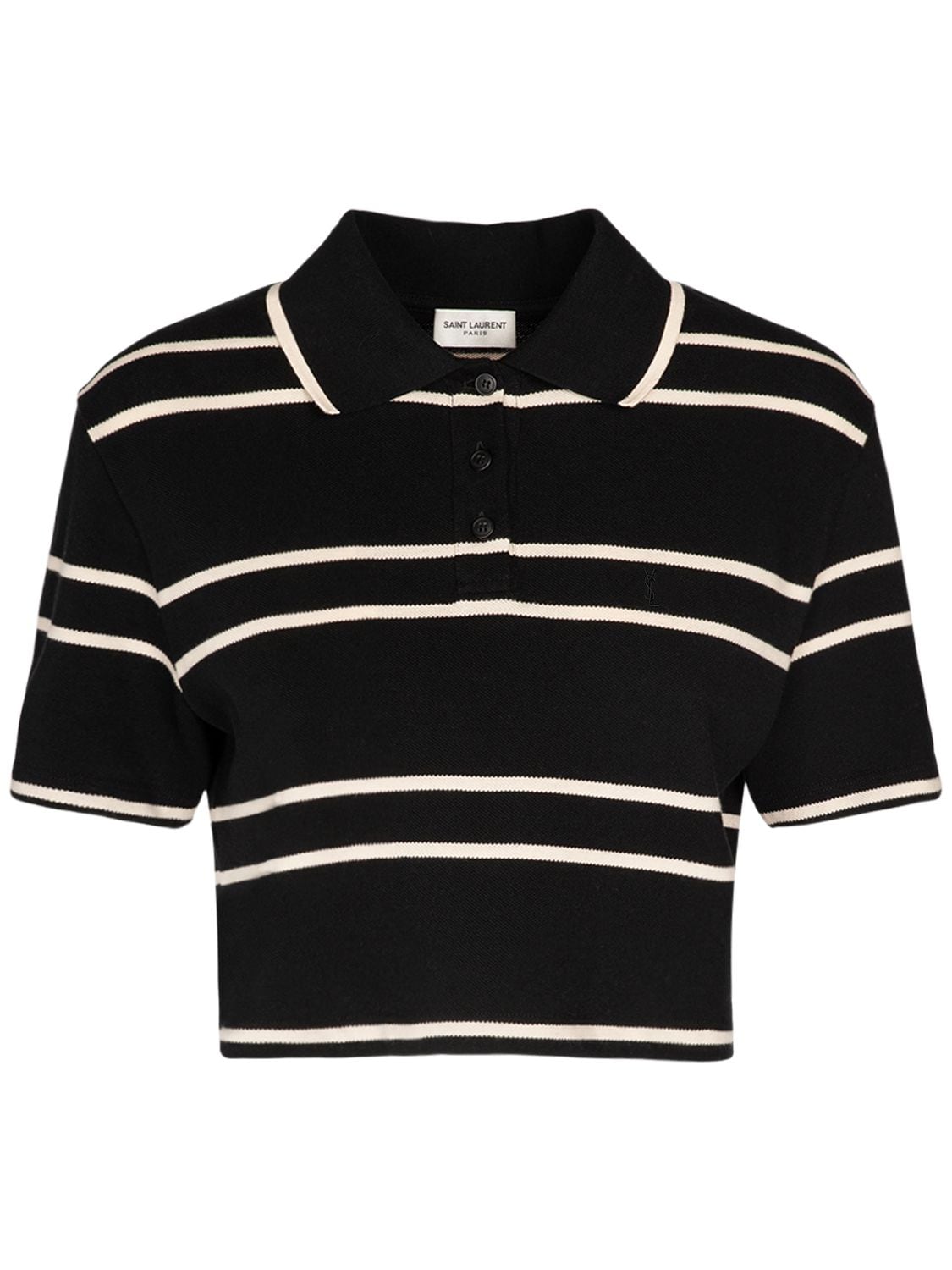 Image of Cropped Cotton Polo Top