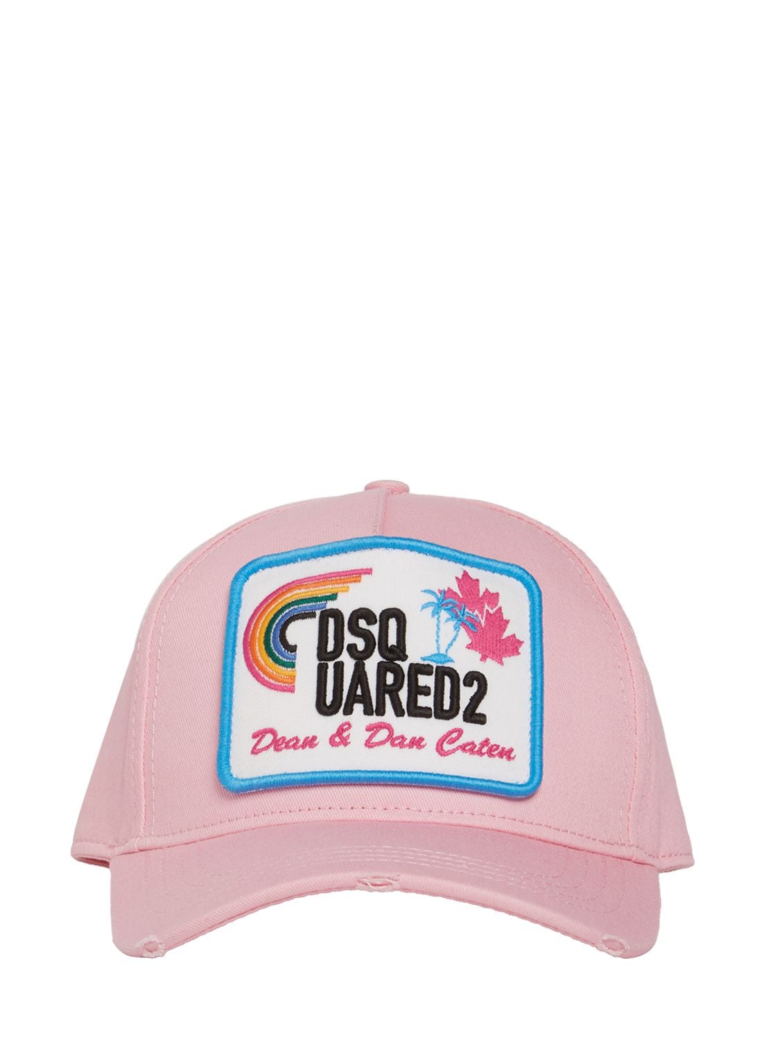 Dsquared2 Kids rubberised logo tie-dye cotton cap - Pink