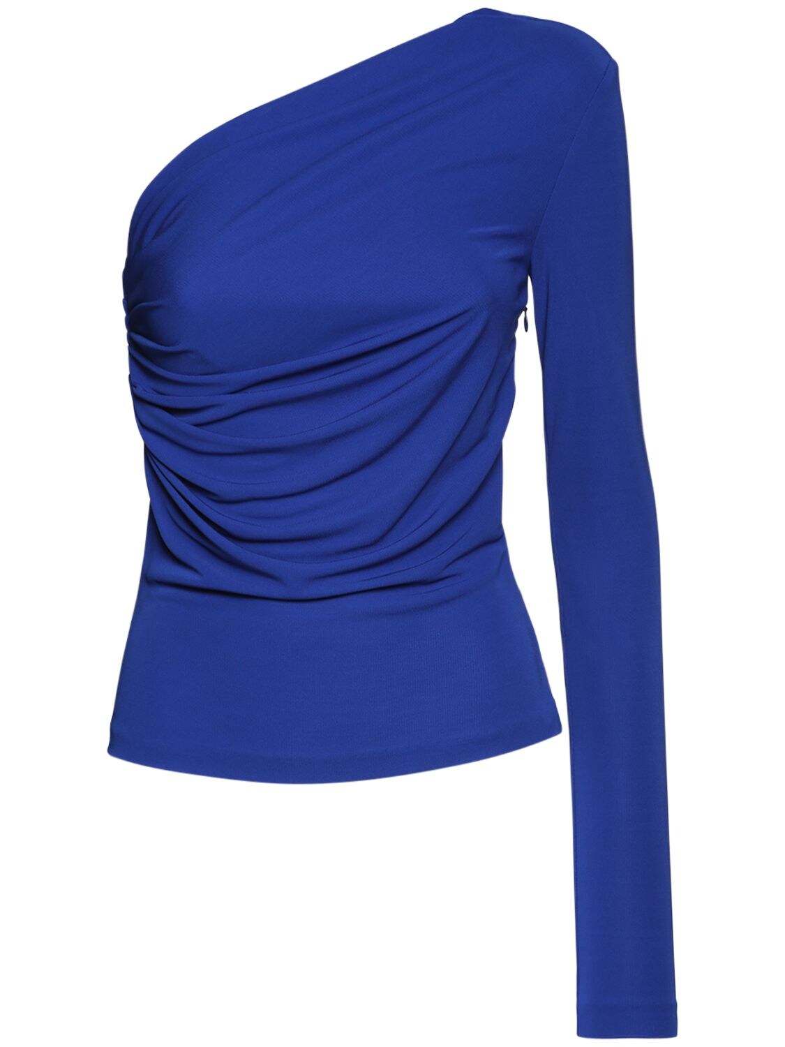 DSQUARED2 ONE SHOULDER JERSEY DRAPED TOP