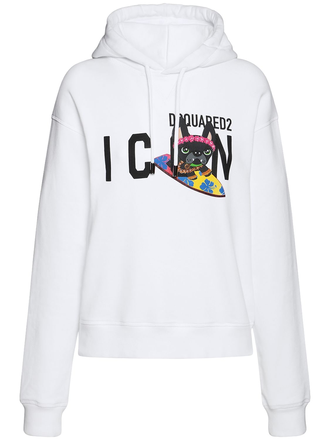 DSQUARED2 ICON HILDE PRINT JERSEY HOODIE