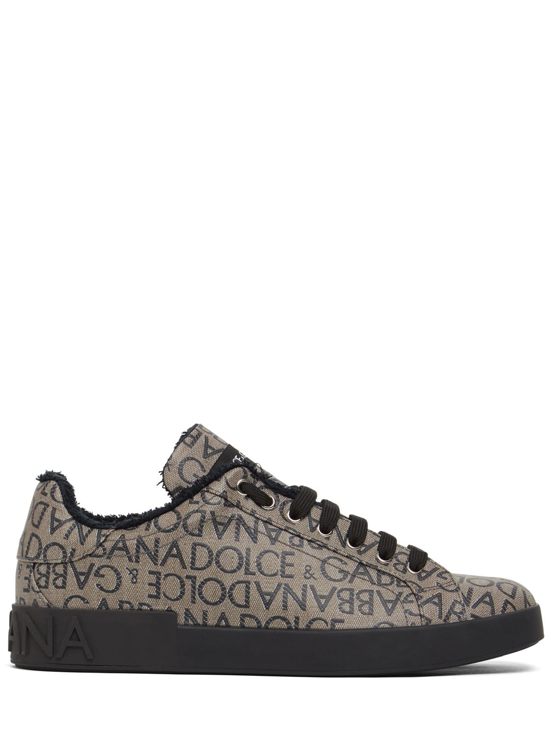 Dolce & Gabbana All Over Logo Low Top Sneakers In Brown