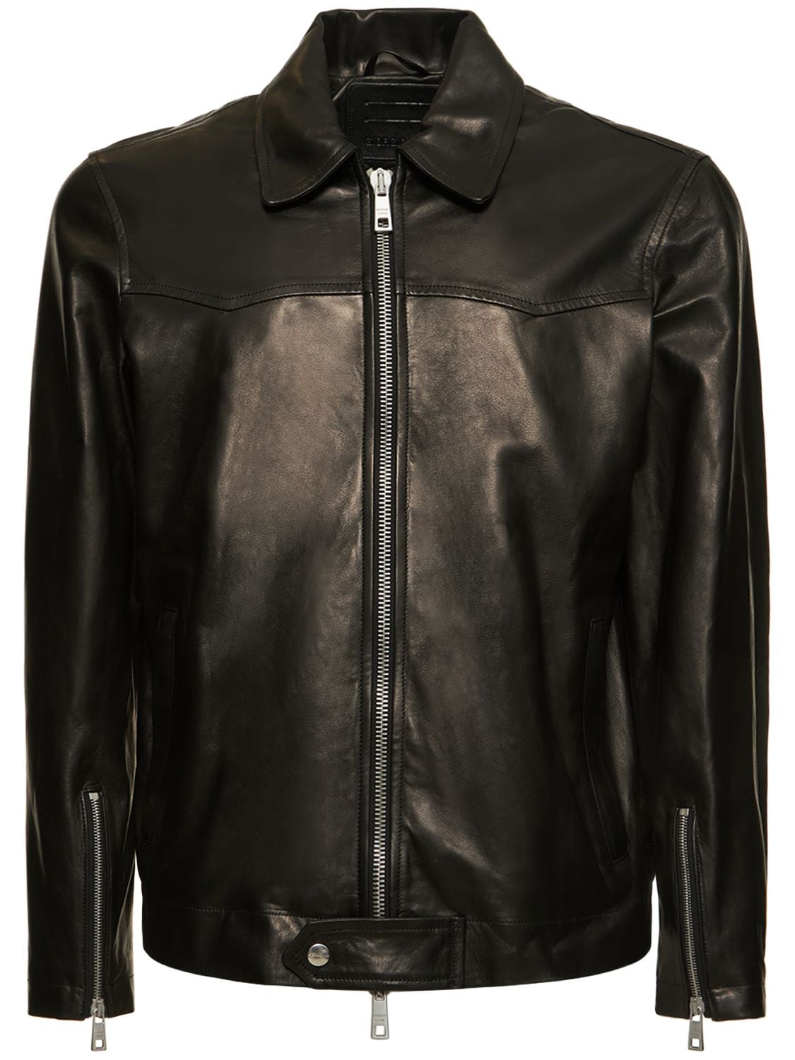 GIORGIO BRATO Stretch Cotton & Leather Jacket