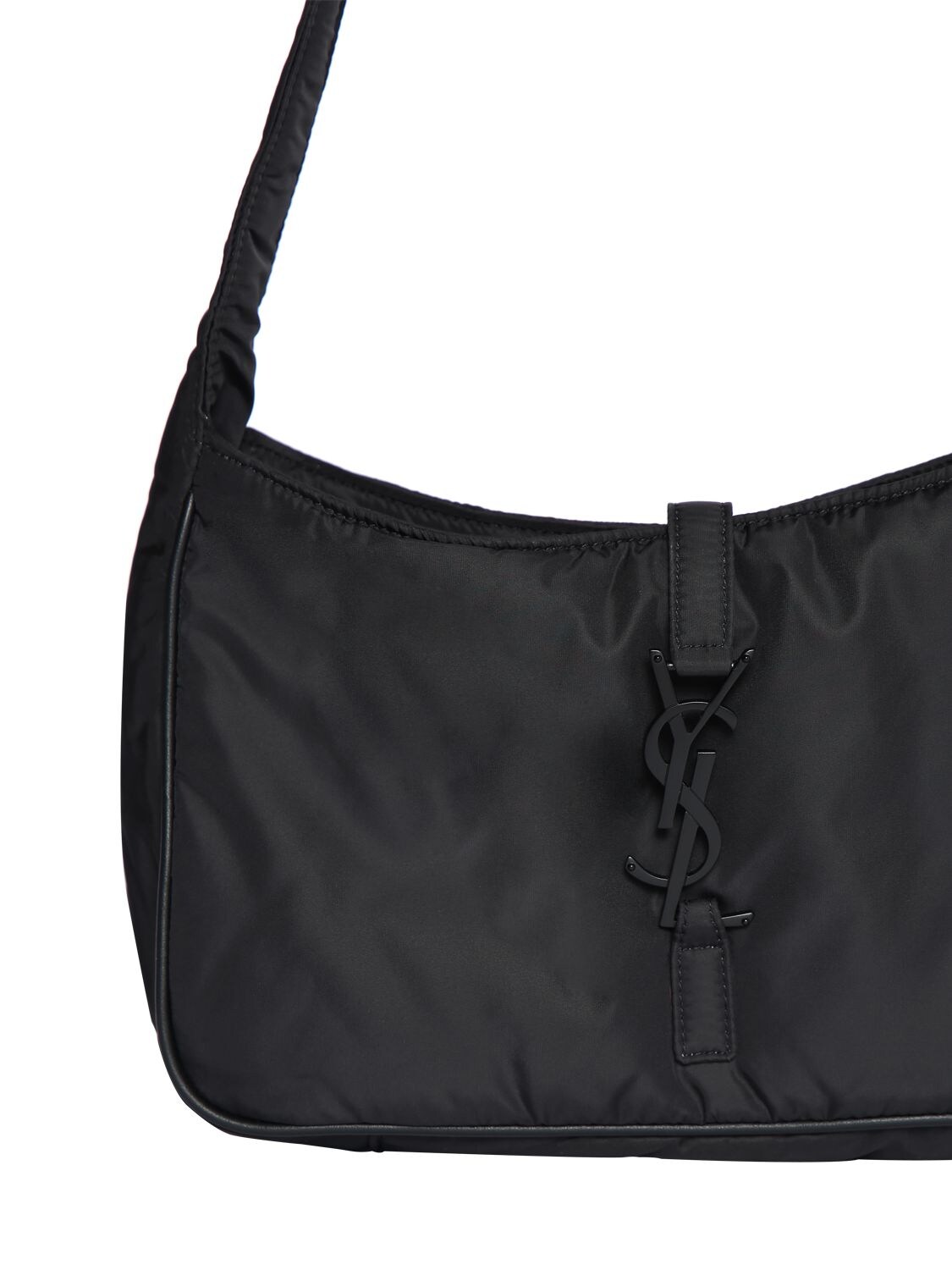 Shop Saint Laurent Le 5 À 7 Nylon Crossbody Bag In Black