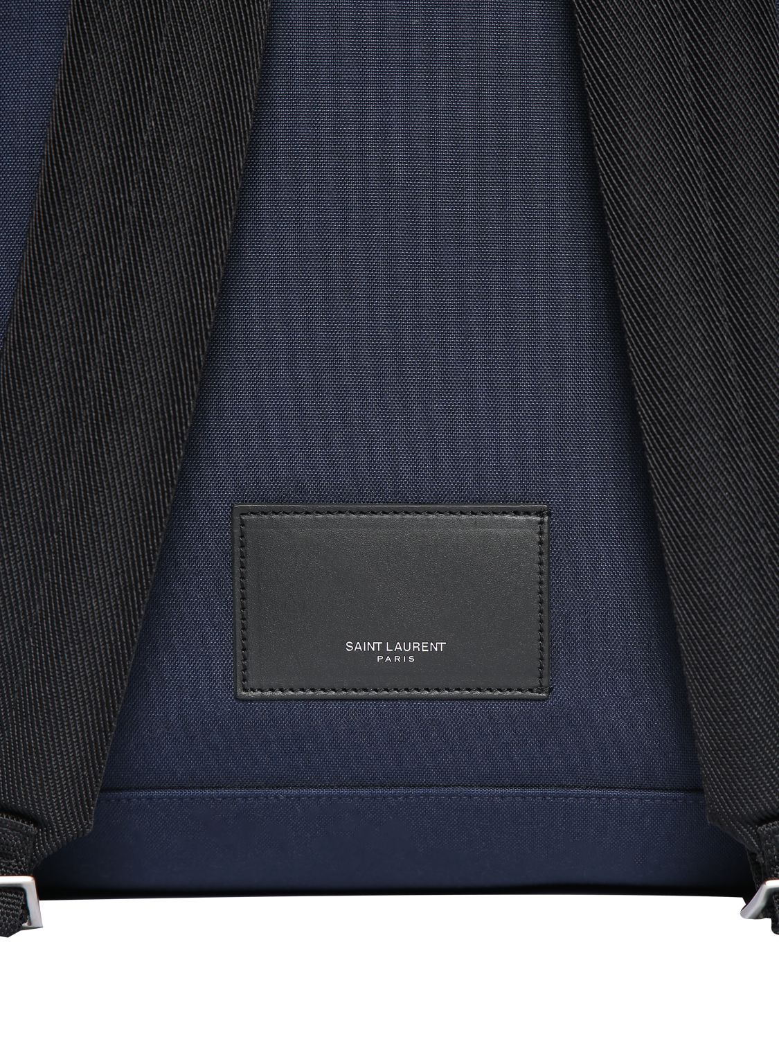 Shop Saint Laurent City Nylon & Leather Backpack In Midnight Blue