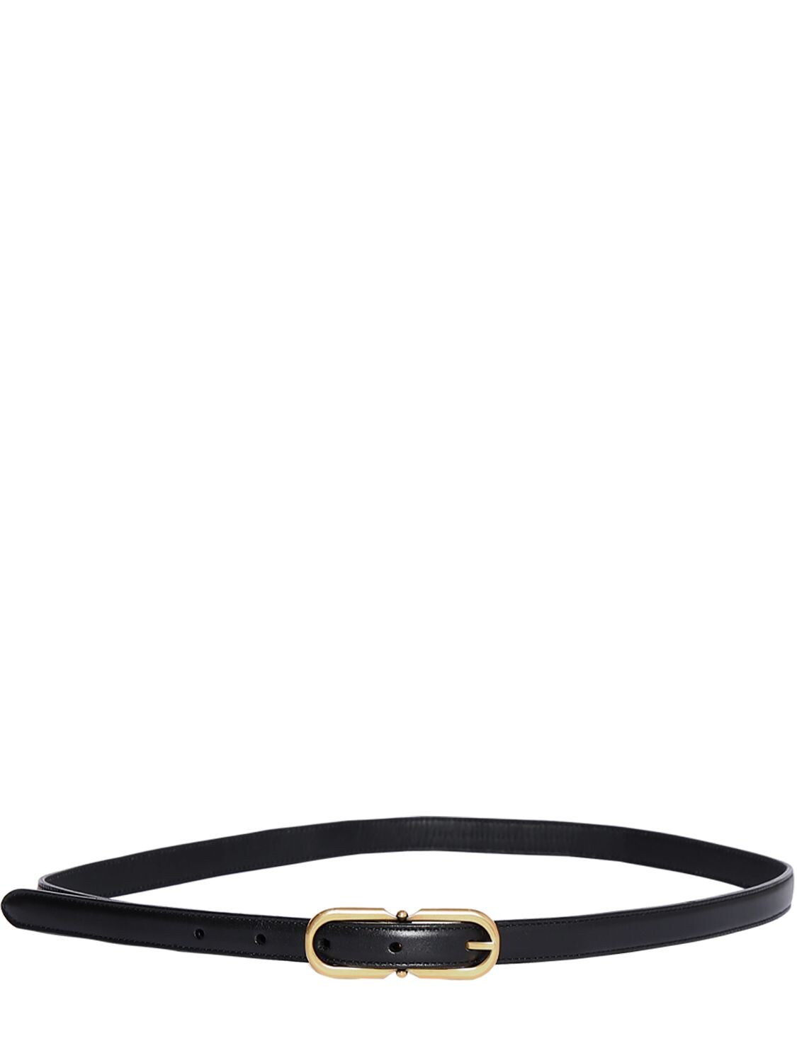 Saint Laurent Boucle Leather Belt In Black