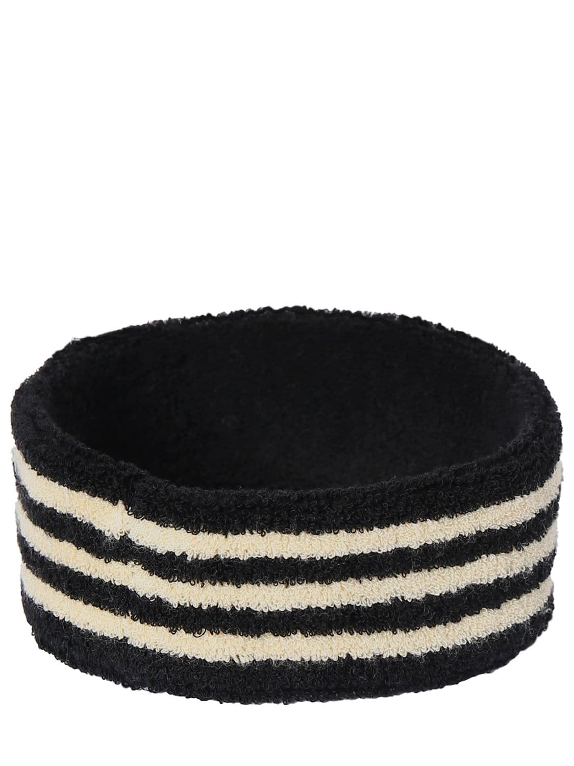 Shop Saint Laurent Cotton Blend Headband In Black,ivory