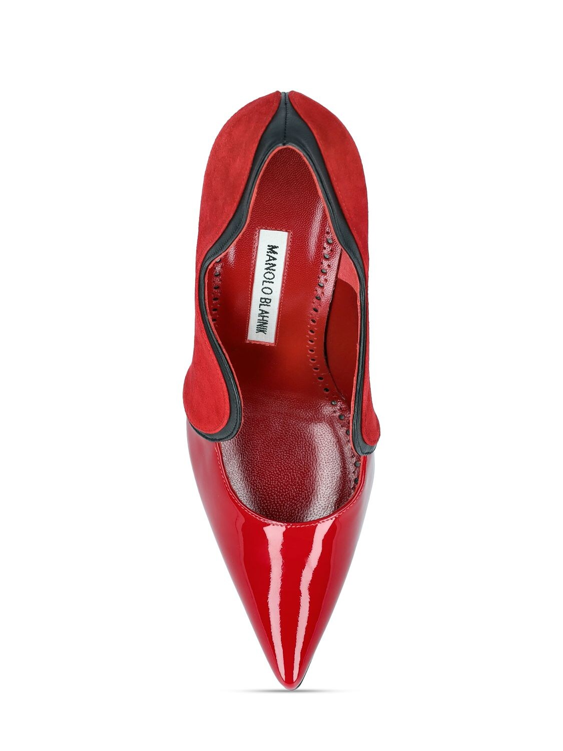 Shop Manolo Blahnik 105mm Hamaki Leather Pumps In Red,black