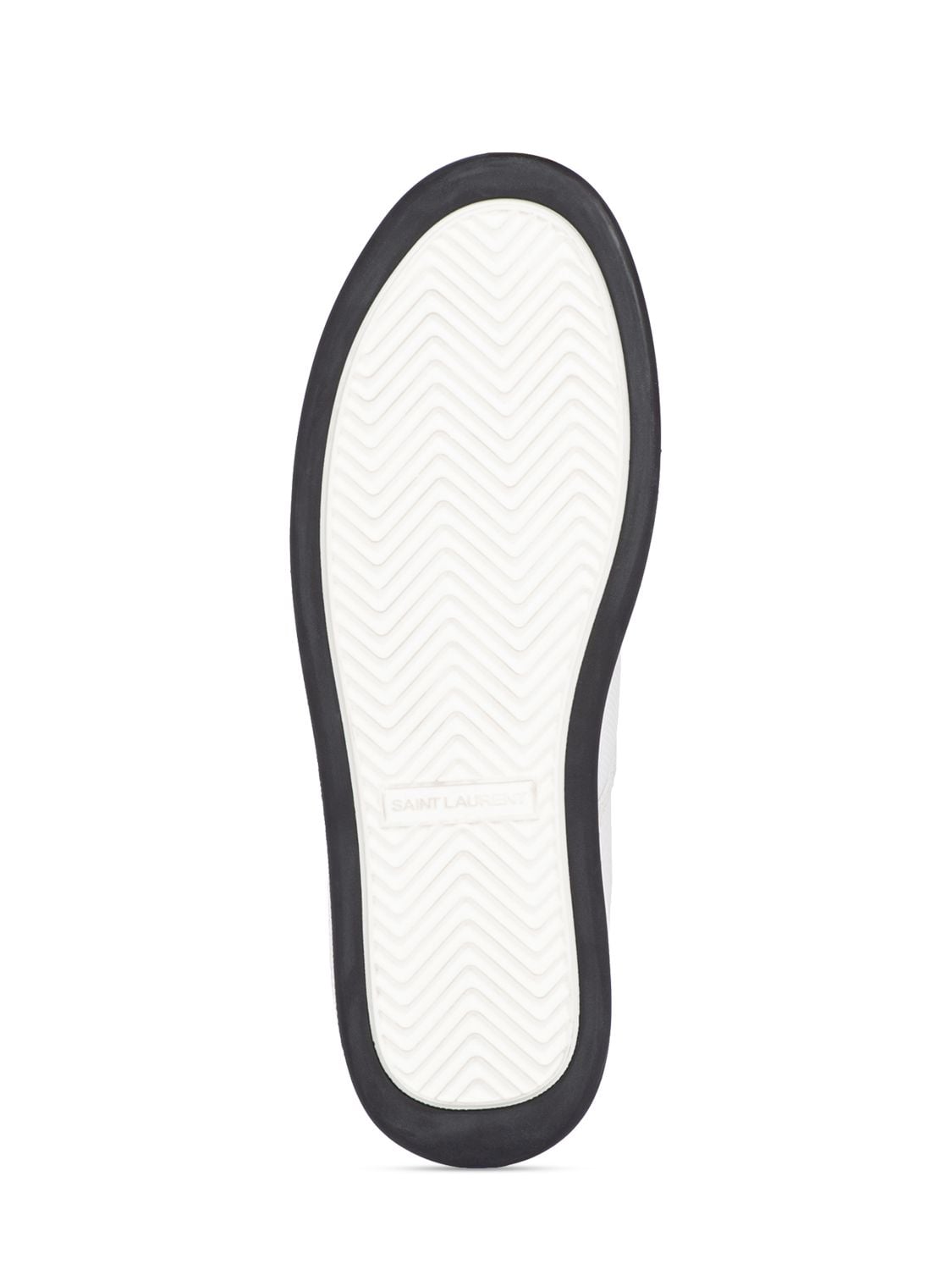Shop Saint Laurent Sl/61 Leather Sneakers In White,black