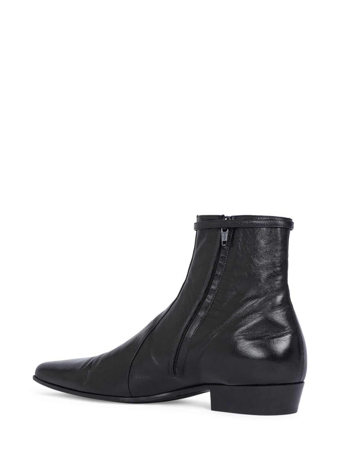 Shop Saint Laurent Arsun 25 Leather Boots In Black