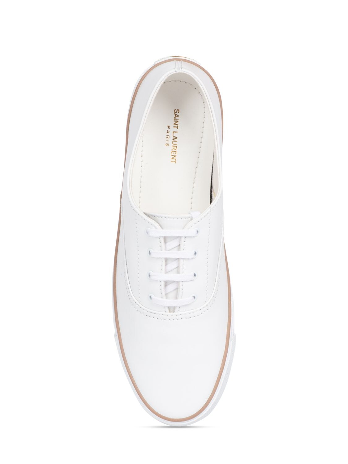 Shop Saint Laurent Feliz Leather Sneakers In White