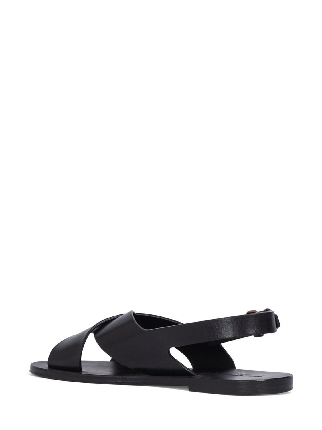 Shop Saint Laurent Mojave Leather Sandals In Black