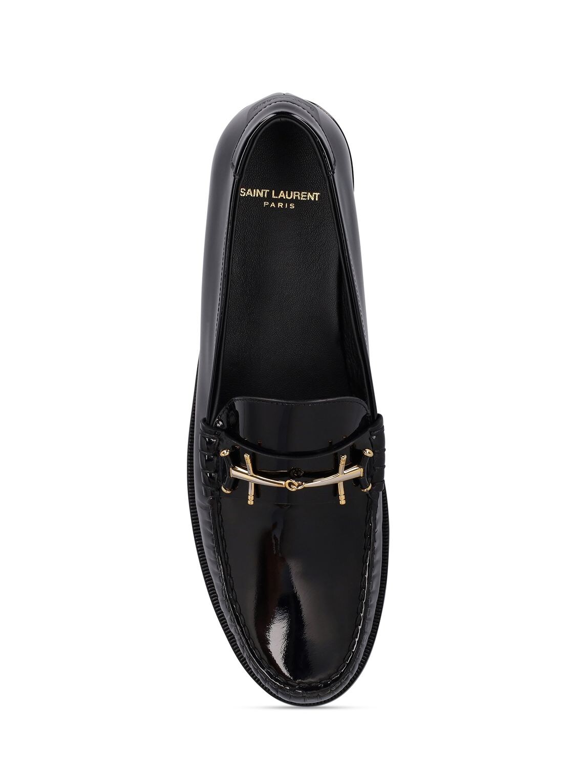 Shop Saint Laurent Le Loafer Monogram Leather Loafers In Black