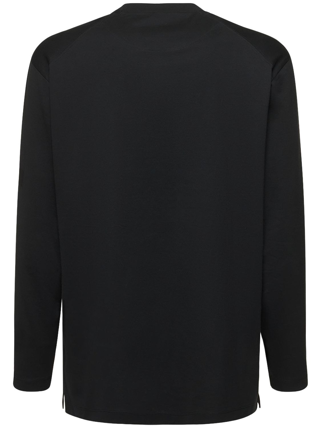 Shop Y-3 Logo Cotton Jersey Long Sleeve T-shirt In Black