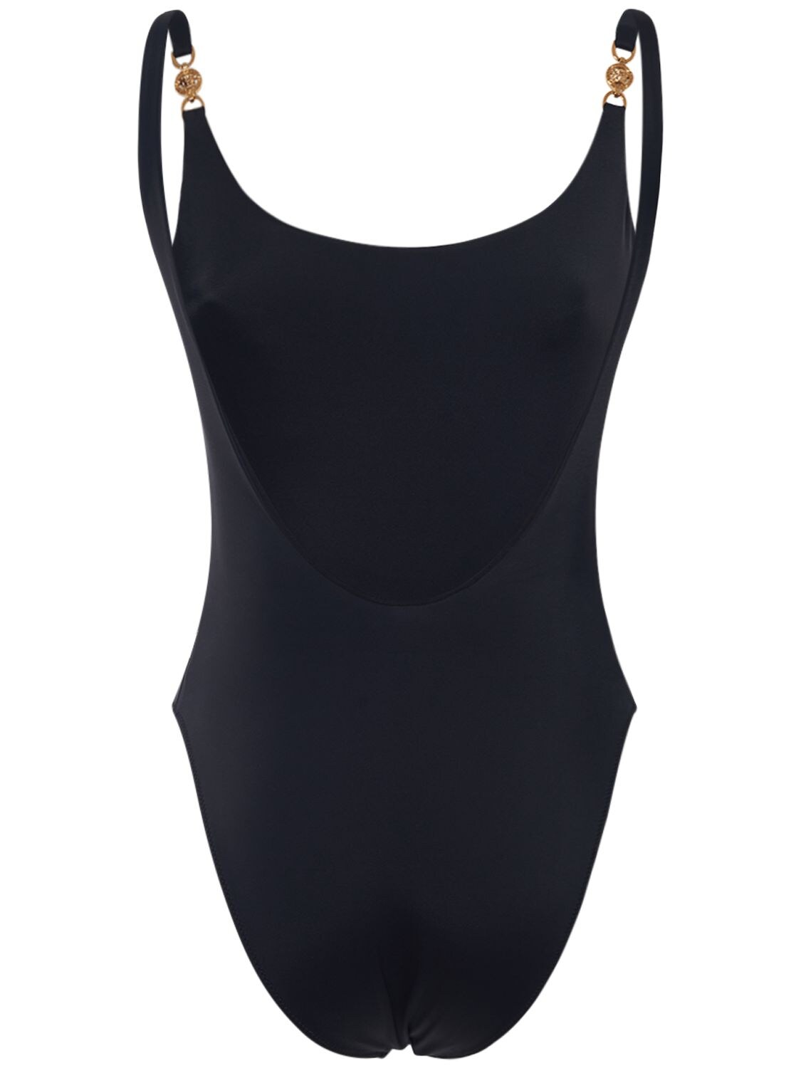 Shop Versace Medusa Chain Strap One Piece Swimsuit In Black