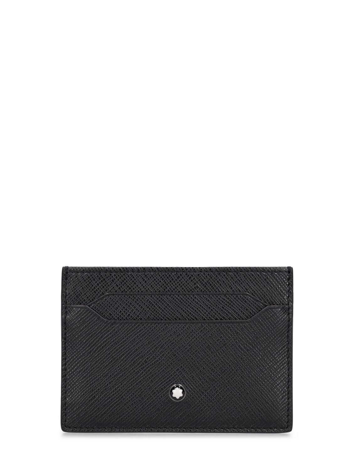 Montblanc Mb Sartorial Leather Card Holder In Black