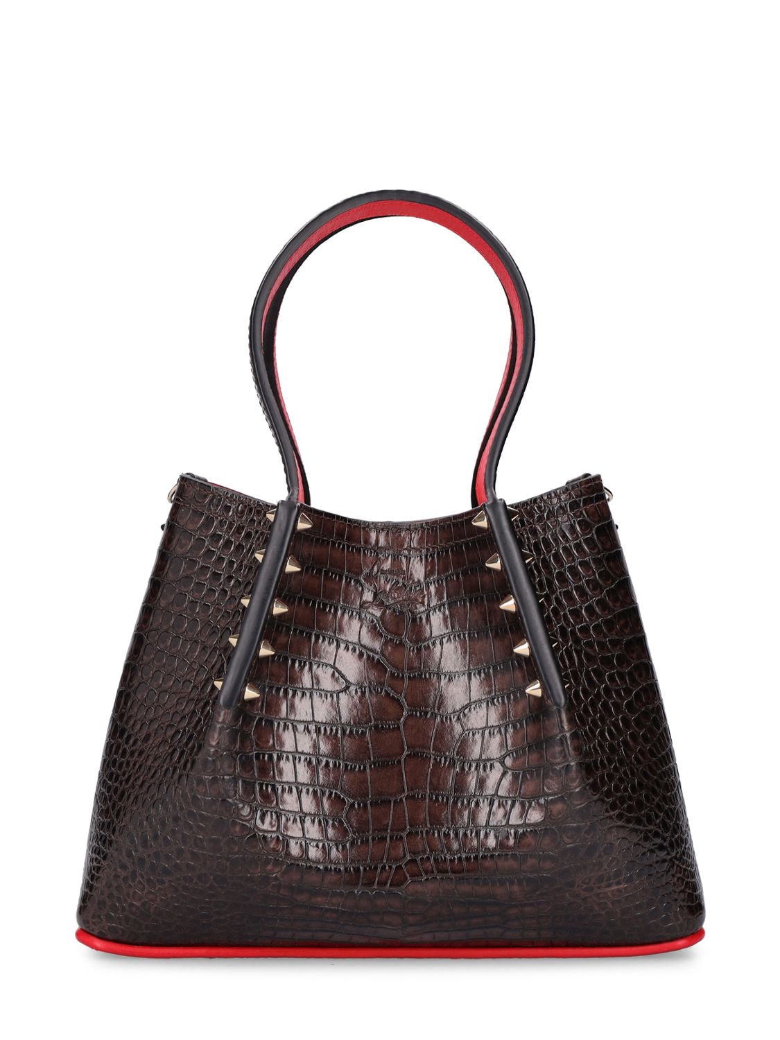 BRADY SHOULDER BAG ESPRESSO CROC EMBOSSED