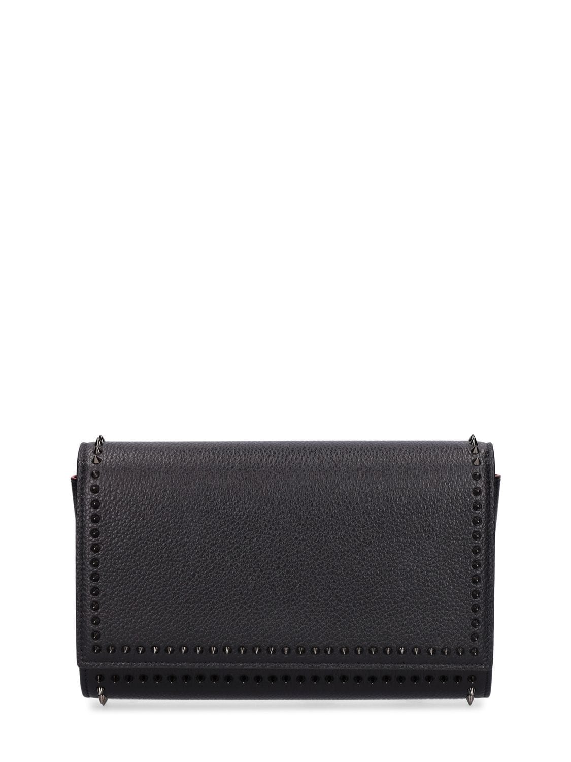 Christian Louboutin Paloma Mini Leather Clutch Bag In Black,gunmetal