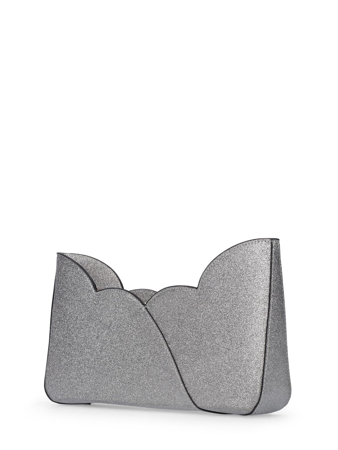 Bottega Veneta: Silver Glitter Webbing Bag