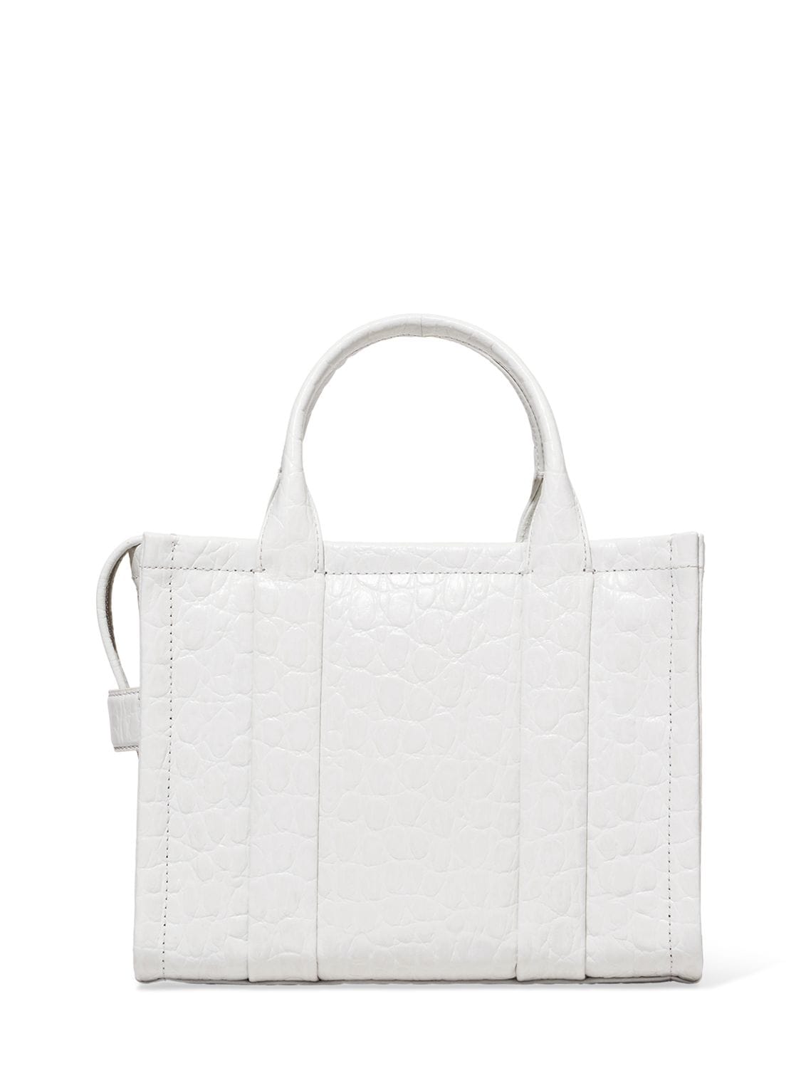 Shop Marc Jacobs (the) The Small Tote Croc Embossed Bag In Ivory
