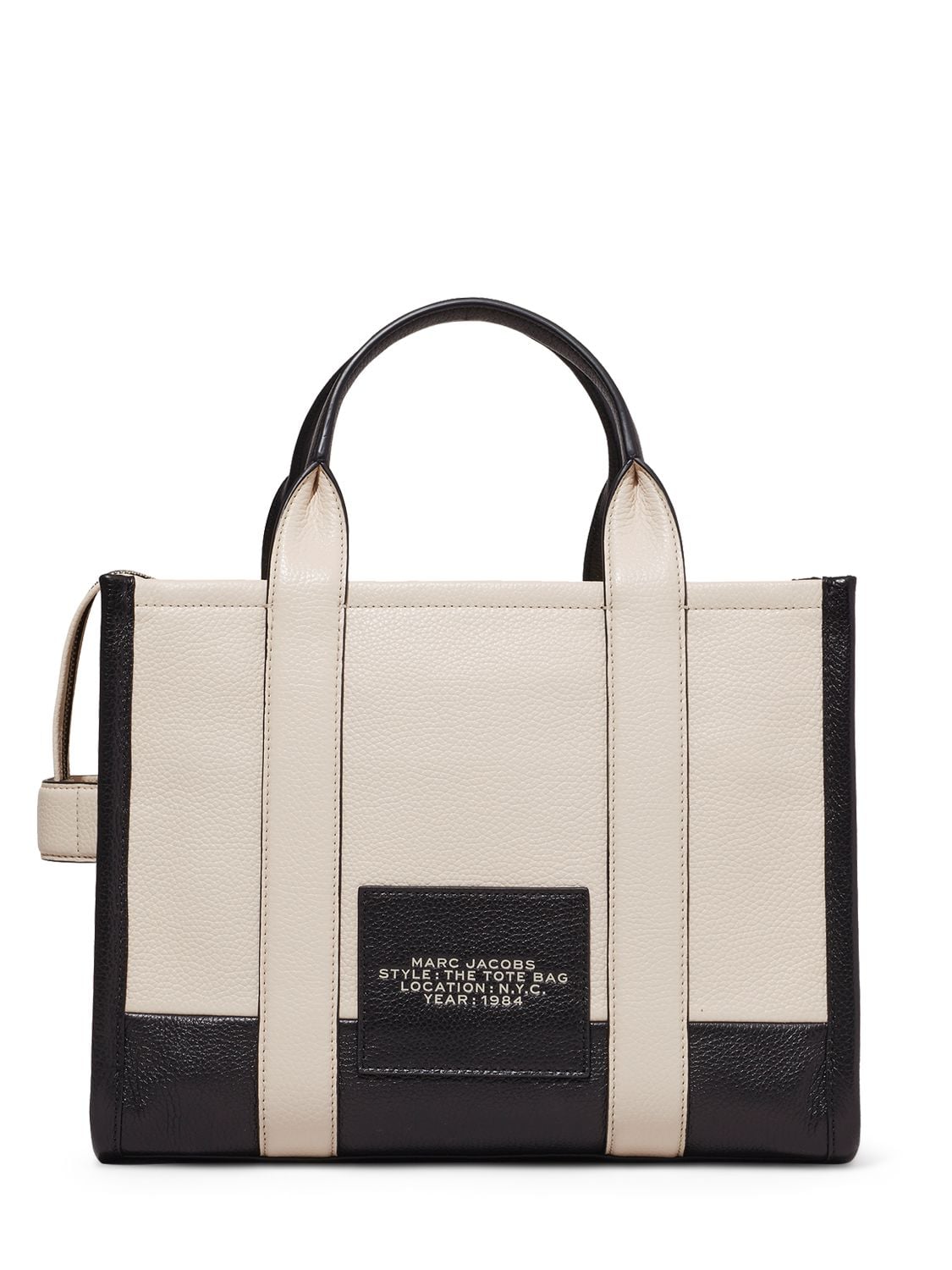 Shop Marc Jacobs (the) The Medium Tote Leather Bag In Ivory,multi