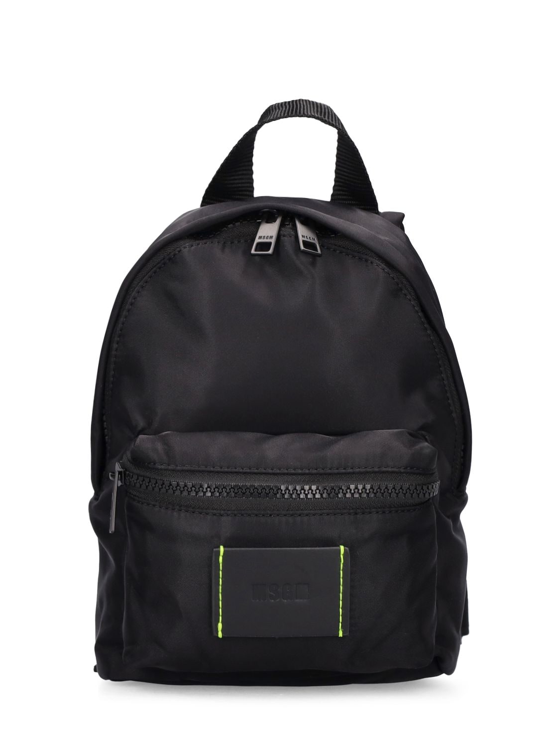 Msgm Logo Nylon Mini Backpack In Black