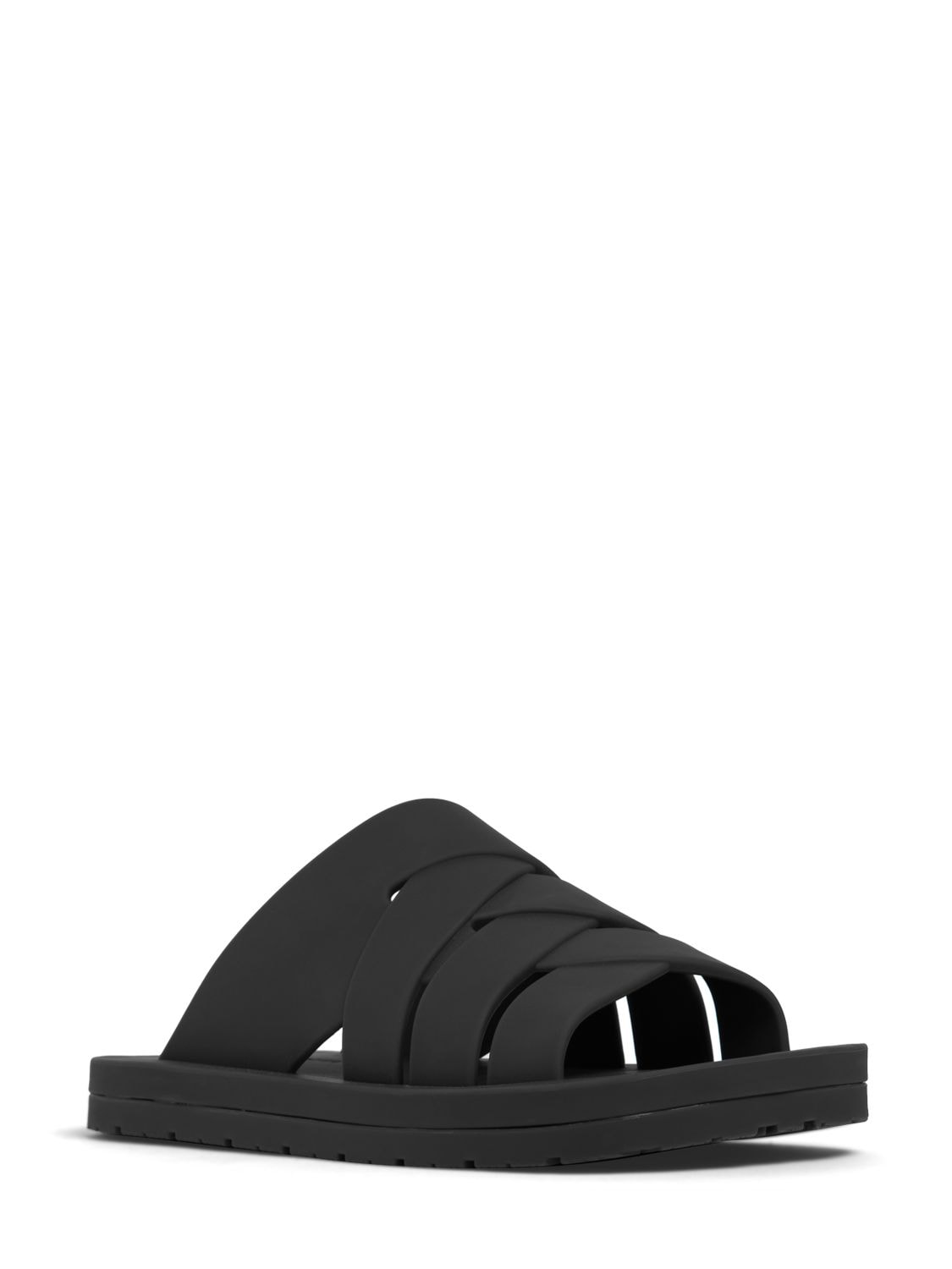 Shop Bottega Veneta Flinston Rubber Sandals In Black