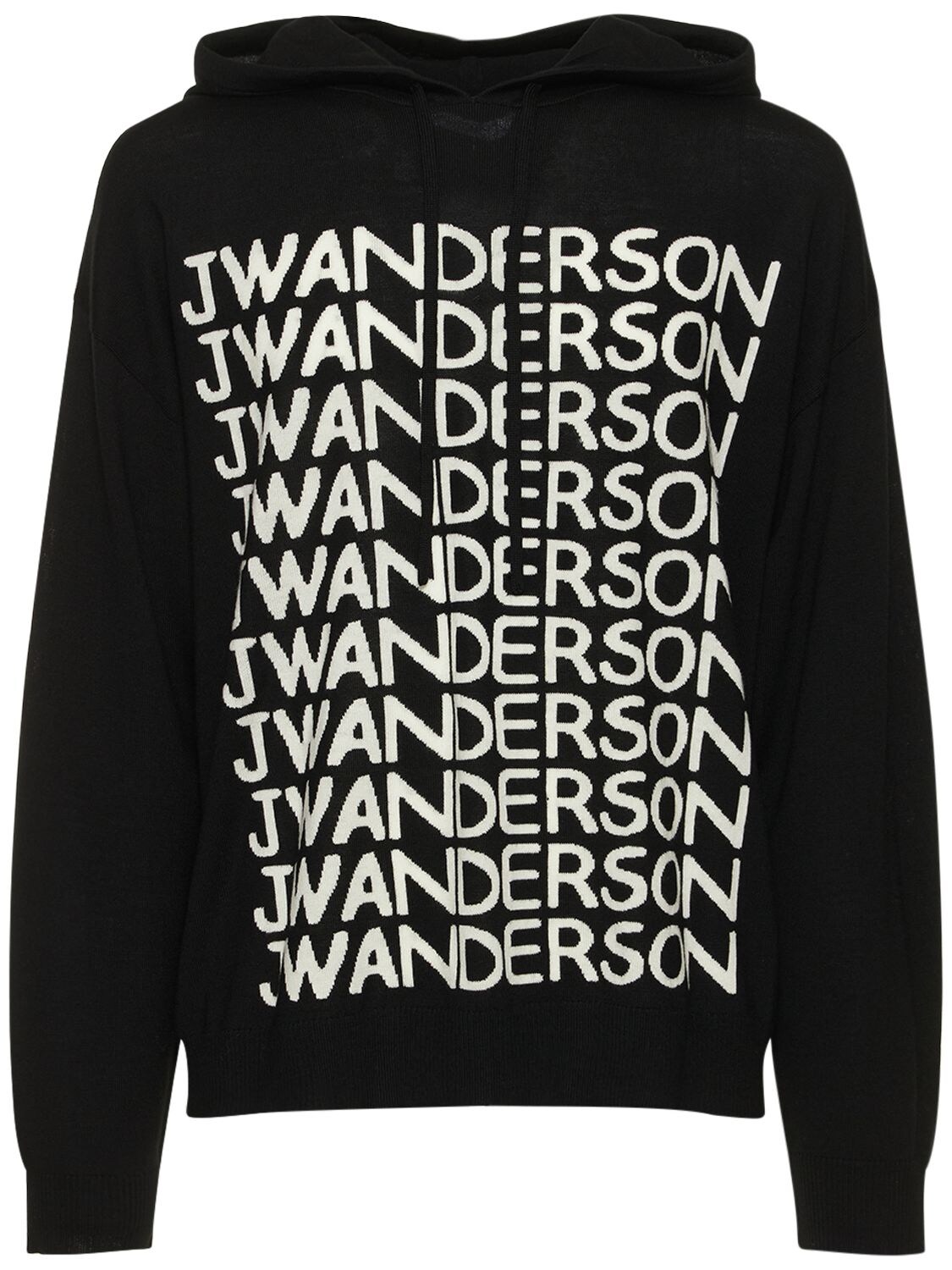 JW ANDERSON REPEATED LOGO HOODED KNIT jumper