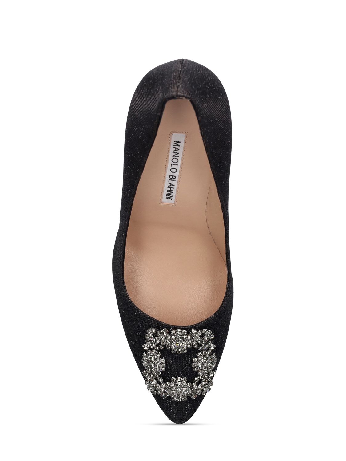 Shop Manolo Blahnik 105mm Hangisi Glitter Pumps In Black